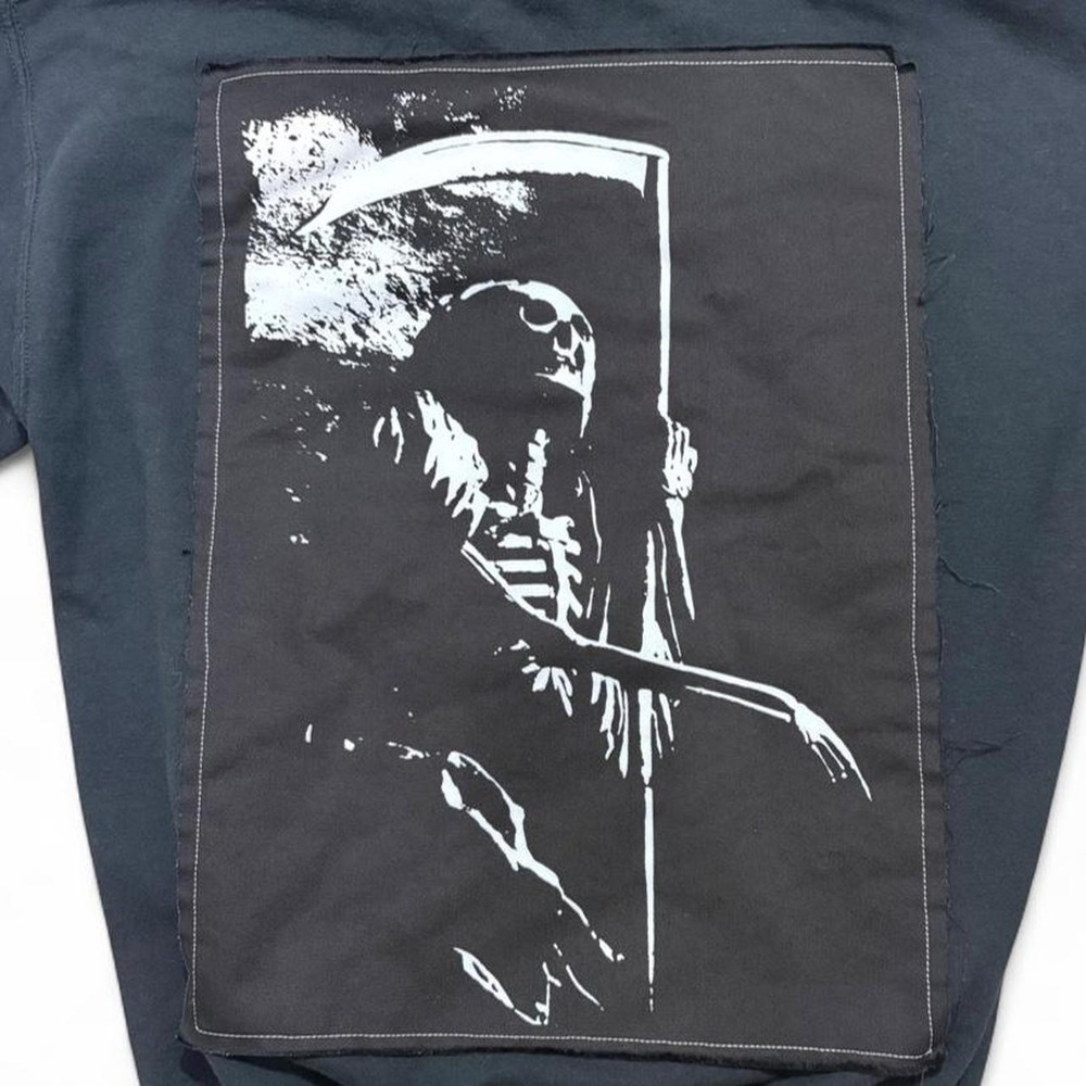 Grim Reaper Patch Hoodie Nothing,Nowhere Black Emo Streetwear Goth core Size M - Picture 5 of 8